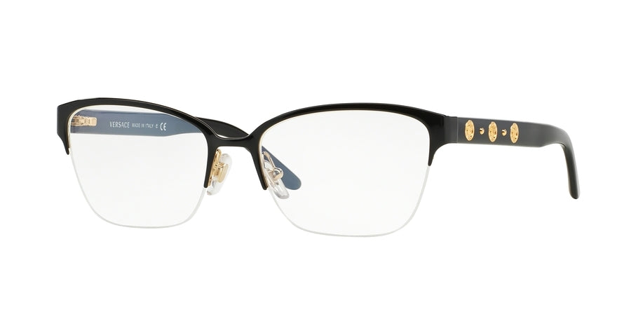 Versace VE1224 Butterfly Eyeglasses  1342-GOLD 53-17-140 - Color Map black