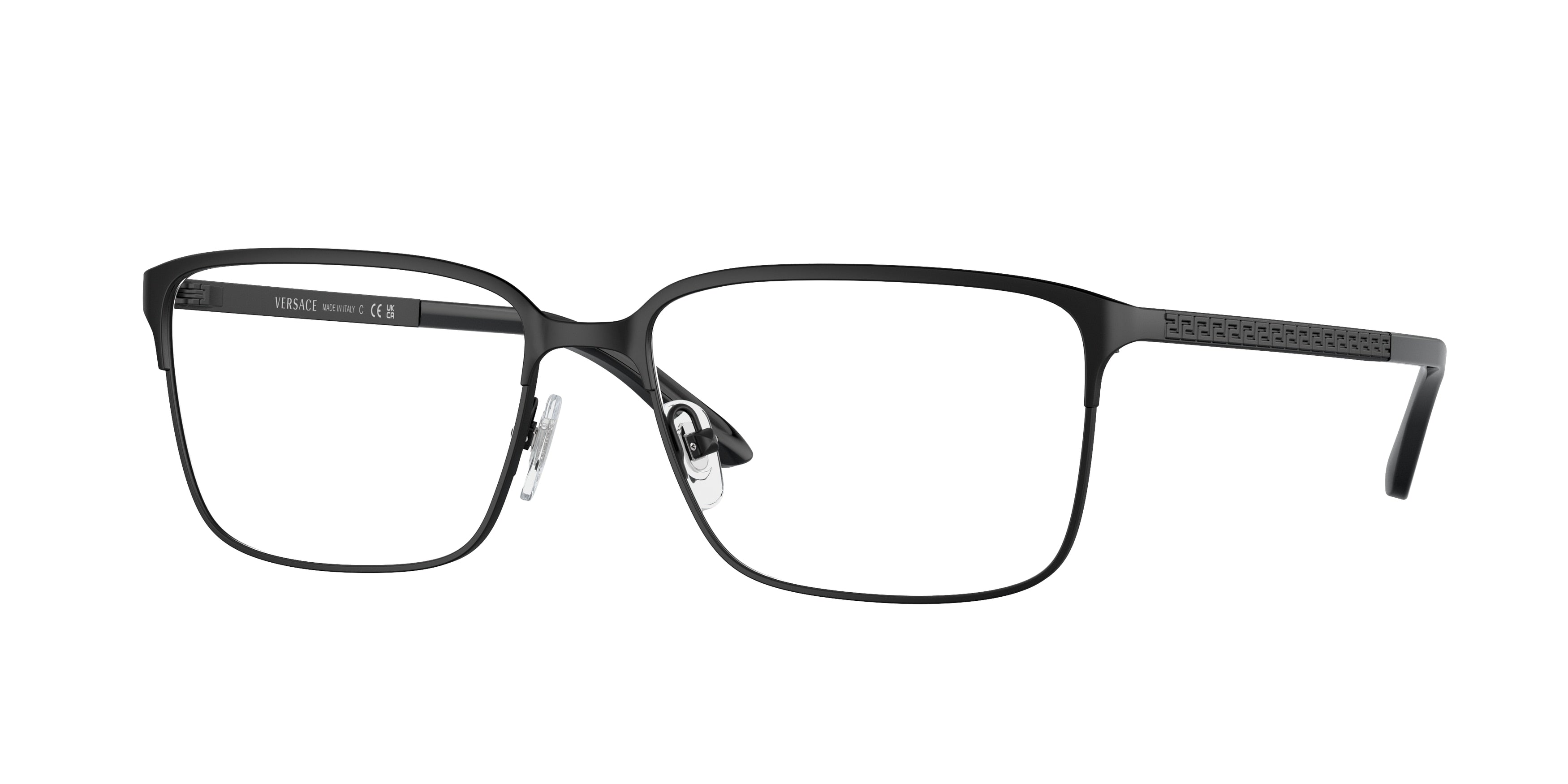 Versace VE1232 Rectangle Eyeglasses  1261-Matte Black 53-140-16 - Color Map Black
