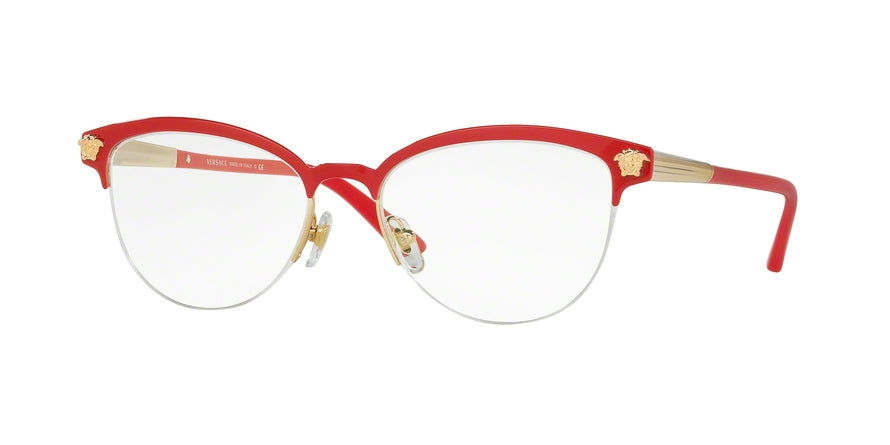 Versace VE1235 Phantos Eyeglasses  1376-RED/GOLD 53-17-140 - Color Map red