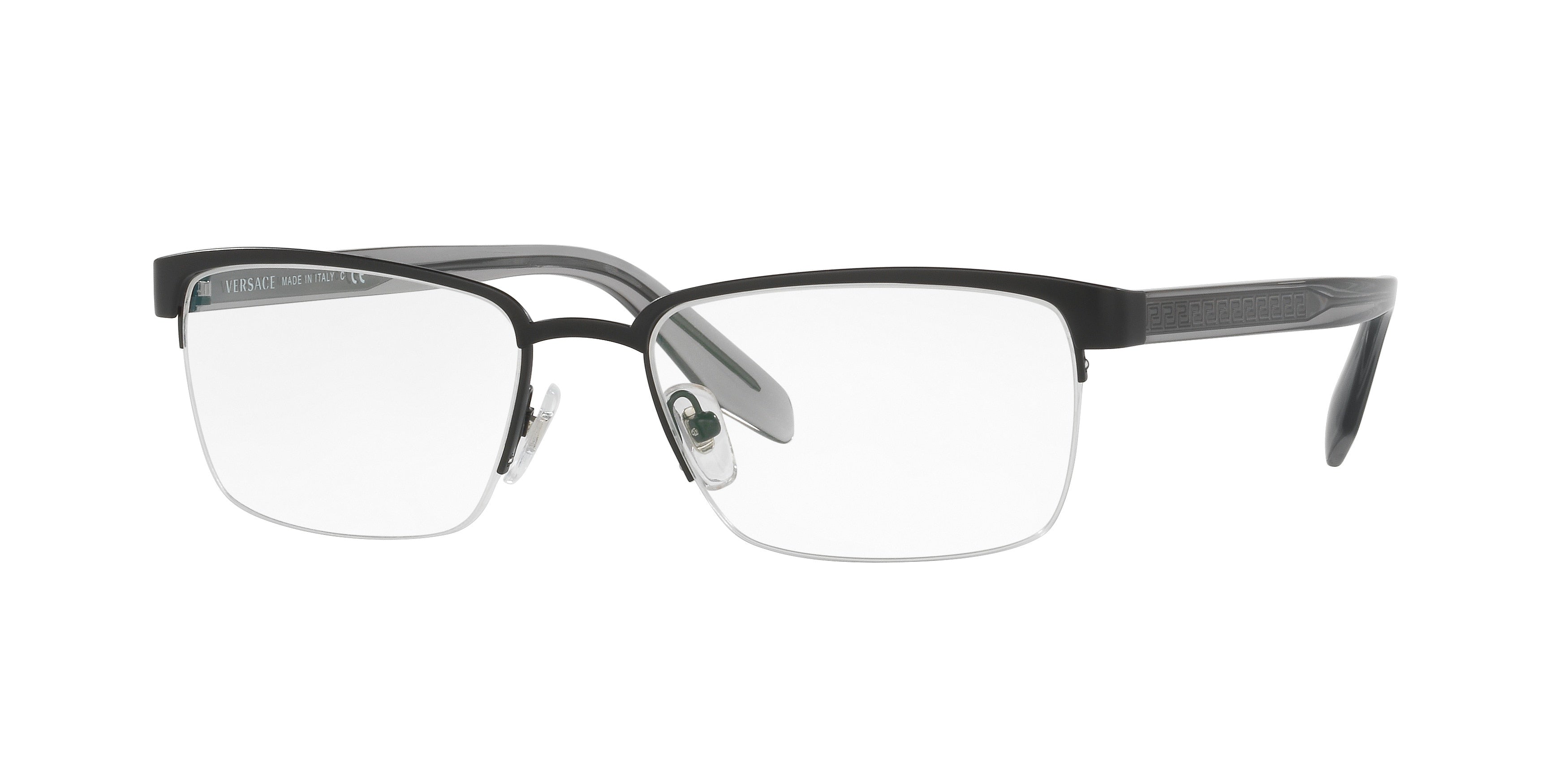 Versace VE1241 Rectangle Eyeglasses  1261-Matte Black 54-145-18 - Color Map Black