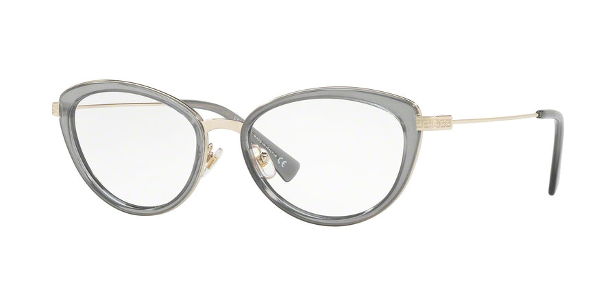 Versace VE1244 Cat Eye Eyeglasses  1399-PALE GOLD/GREY TRANSP 53-17-140 - Color Map grey