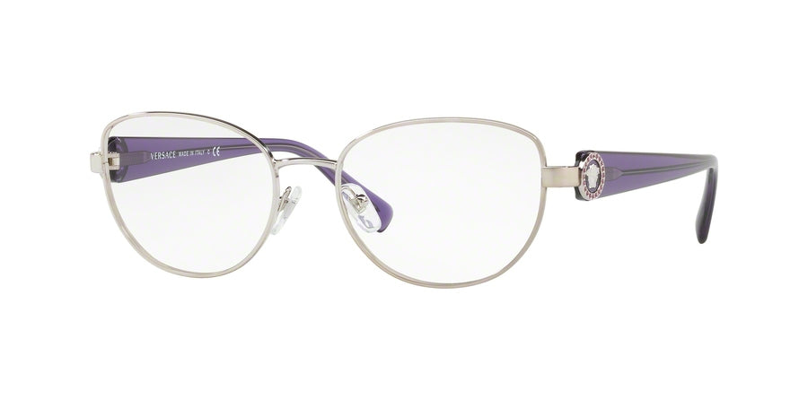 Versace VE1246B Oval Eyeglasses  1000-SILVER 52-17-135 - Color Map silver