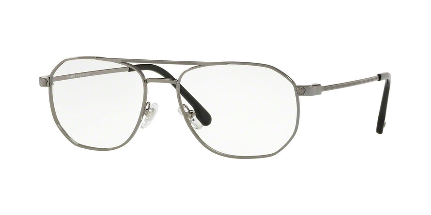 Versace VE1252 Rectangle Eyeglasses  1001-GUNMETAL 55-17-145 - Color Map gunmetal