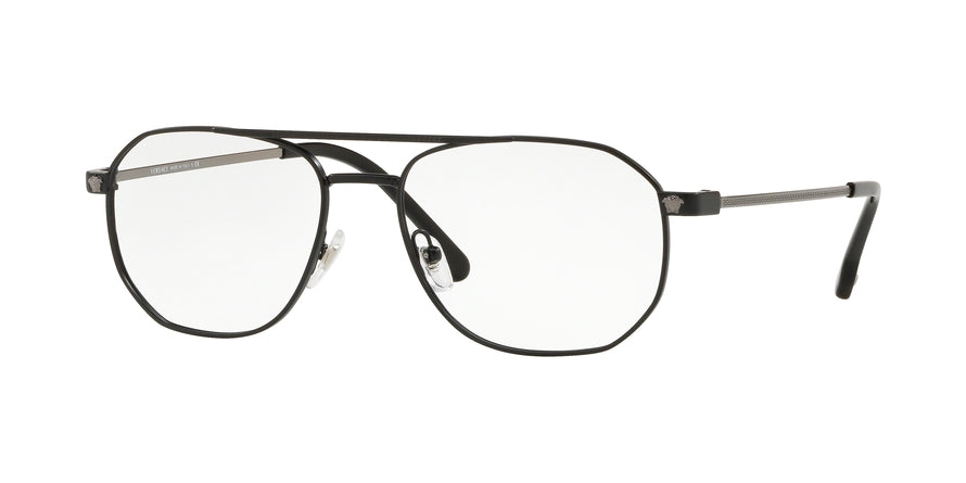 Versace VE1252 Rectangle Eyeglasses  1261-MATTE BLACK 55-17-145 - Color Map black