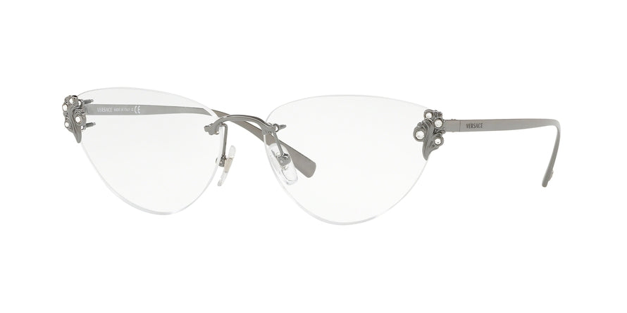 Versace VE1254B Cat Eye Eyeglasses  1001-GUNMETAL 56-15-140 - Color Map gunmetal