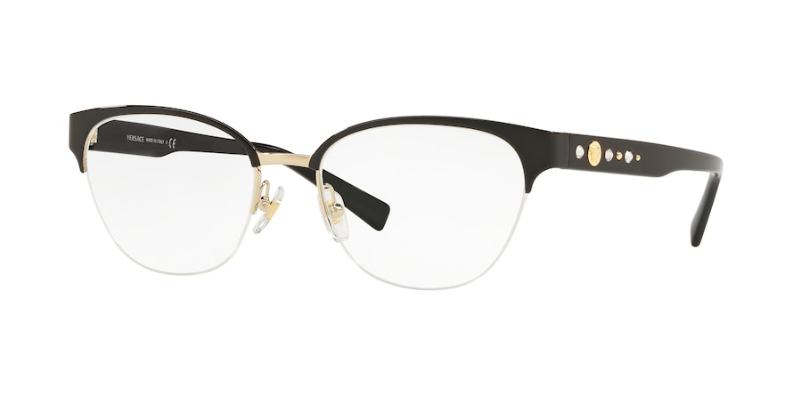 Versace VE1255B Butterfly Eyeglasses  1433-BLACK/GOLD 52-18-140 - Color Map black