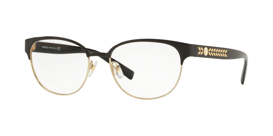 Versace VE1256 Pillow Eyeglasses  1371-BLACK/PALE GOLD 53-17-140 - Color Map black