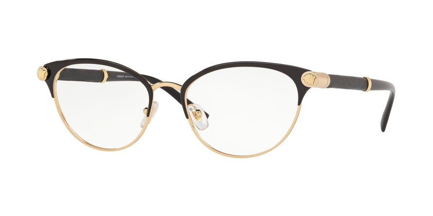 Versace V-ROCK VE1259Q Cat Eye Eyeglasses  1443-BLACK/GOLD 54-17-140 - Color Map black