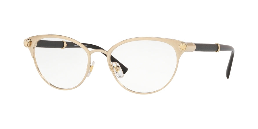 Versace V-ROCK VE1259Q Cat Eye Eyeglasses  1444-PALE GOLD 52-17-140 - Color Map gold