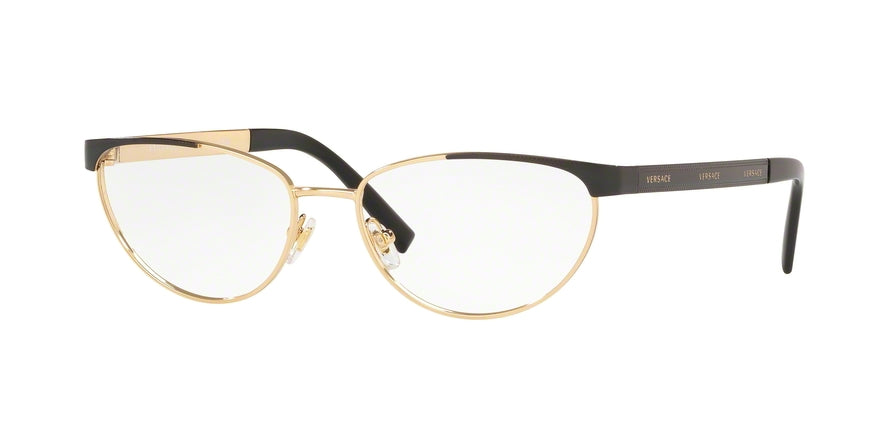 Versace VE1260 Cat Eye Eyeglasses  1456-BLACK/GOLD 54-16-140 - Color Map gold