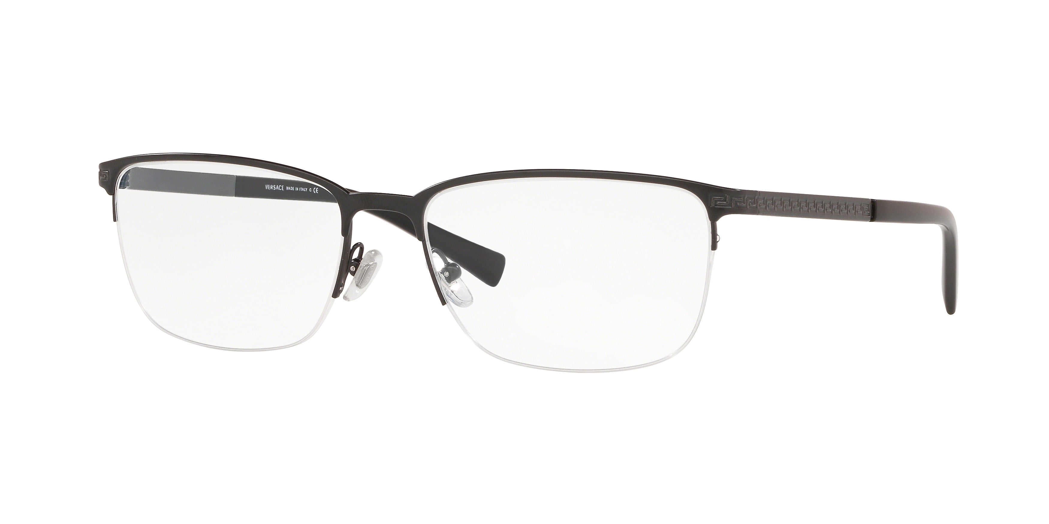 Versace VE1263 Oval Eyeglasses  1009-Matte Black 55-140-17 - Color Map Black