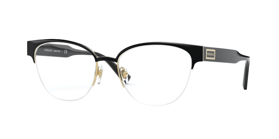 Versace VE1265 Cat Eye Eyeglasses  1433-BLACK/GOLD 53-17-140 - Color Map black