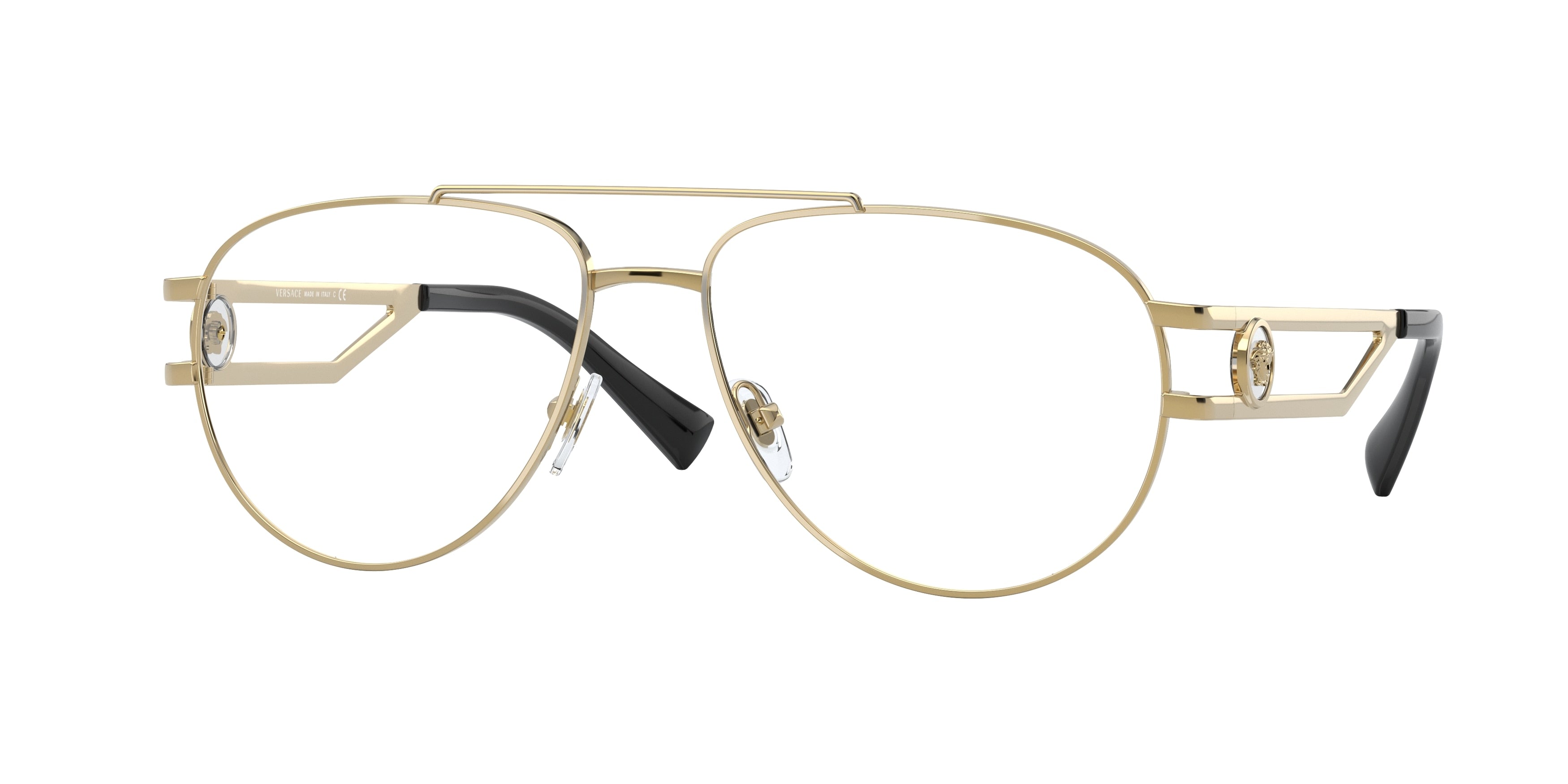 Versace VE1269 Pilot Eyeglasses  1002-Gold 56-140-16 - Color Map Gold