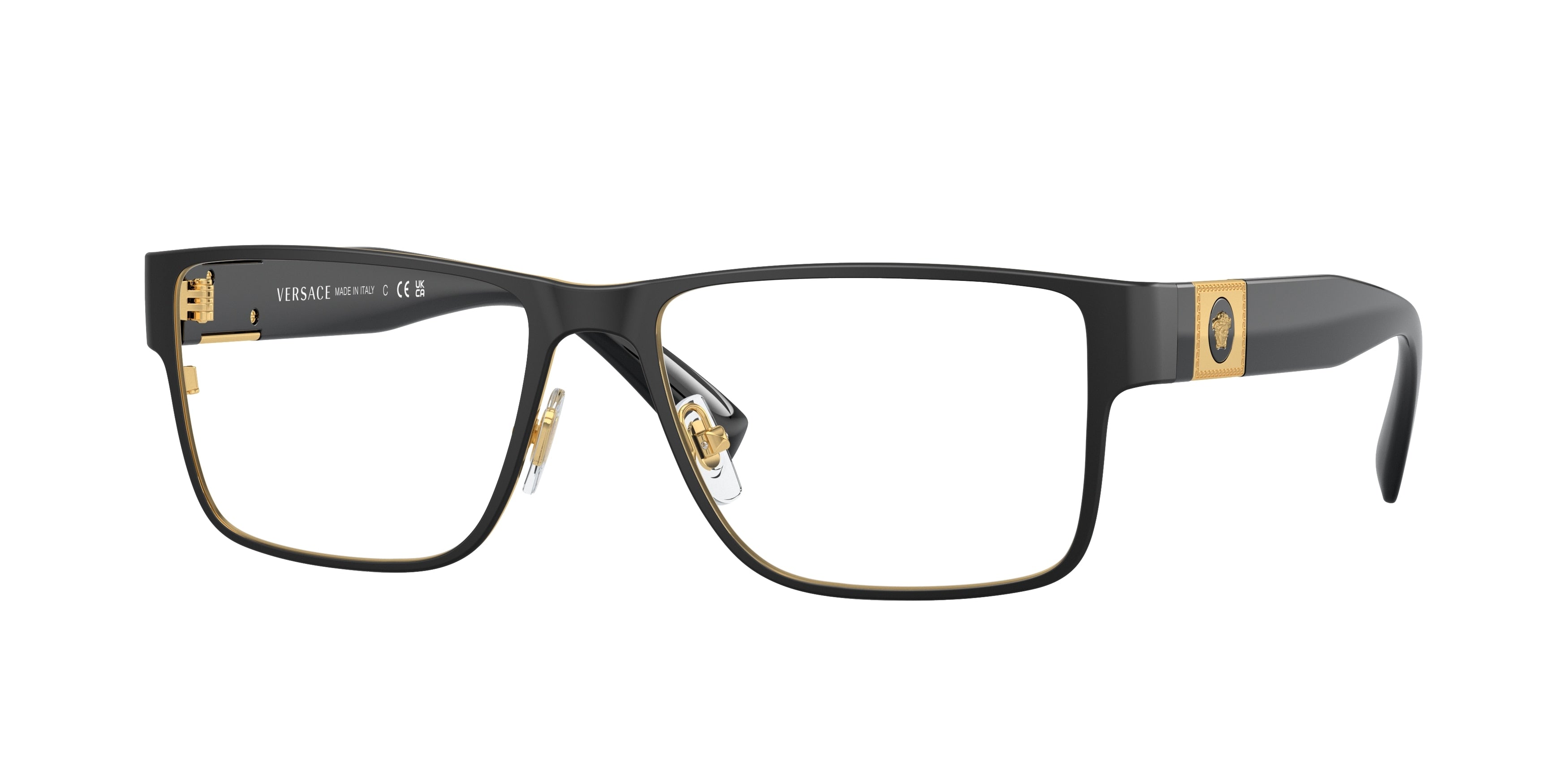 Versace VE1274 Rectangle Eyeglasses  1436-Black 56-140-17 - Color Map Black