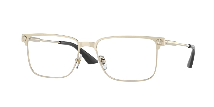 Versace VE1276 Rectangle Eyeglasses  1339-BRUSHED PALE GOLD 55-17-145 - Color Map gold