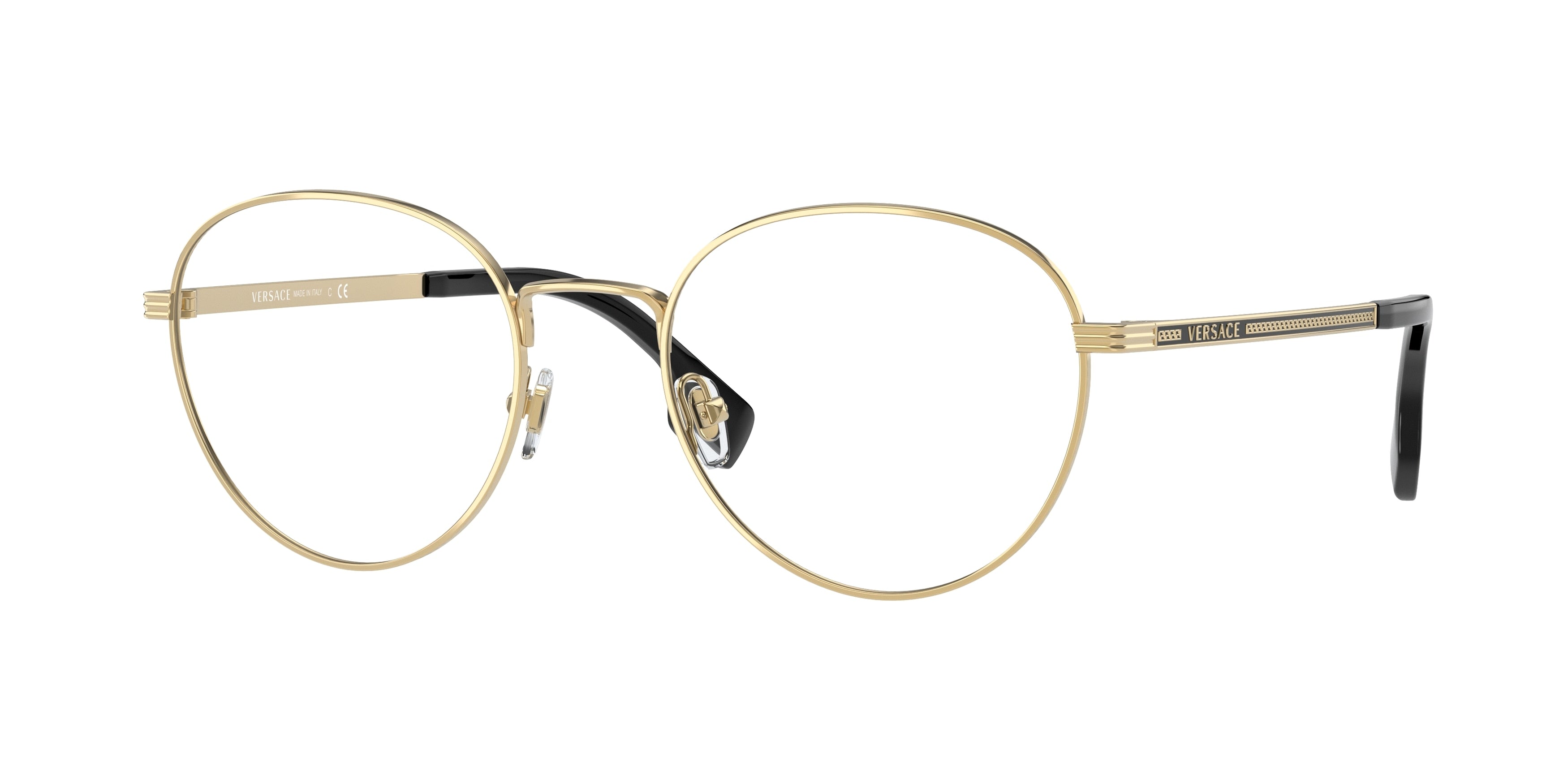 Versace VE1279 Phantos Eyeglasses  1002-Gold 53-145-20 - Color Map Gold