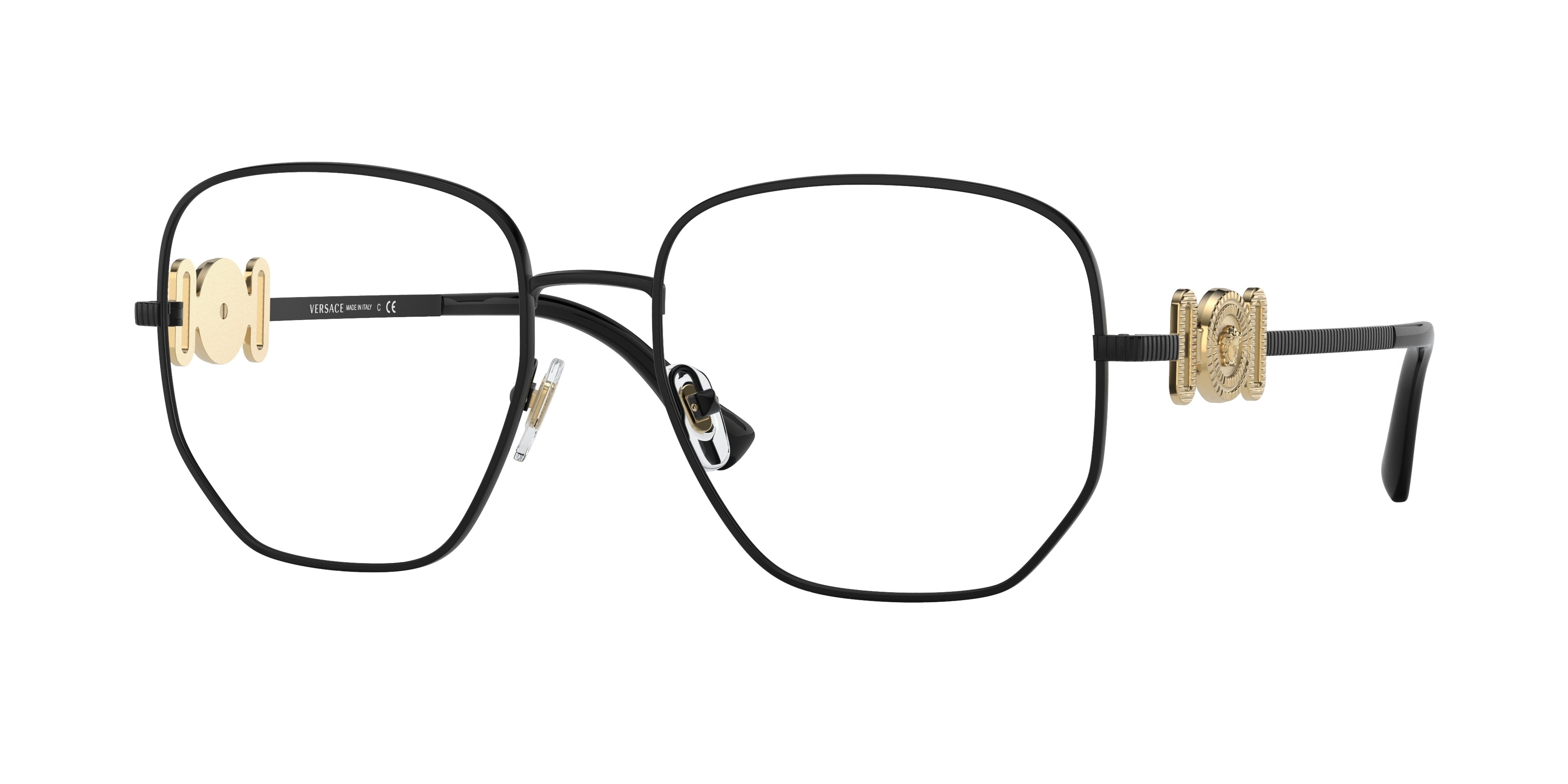 Versace VE1283 Irregular Eyeglasses  1261-Matte Black 56-145-18 - Color Map Black