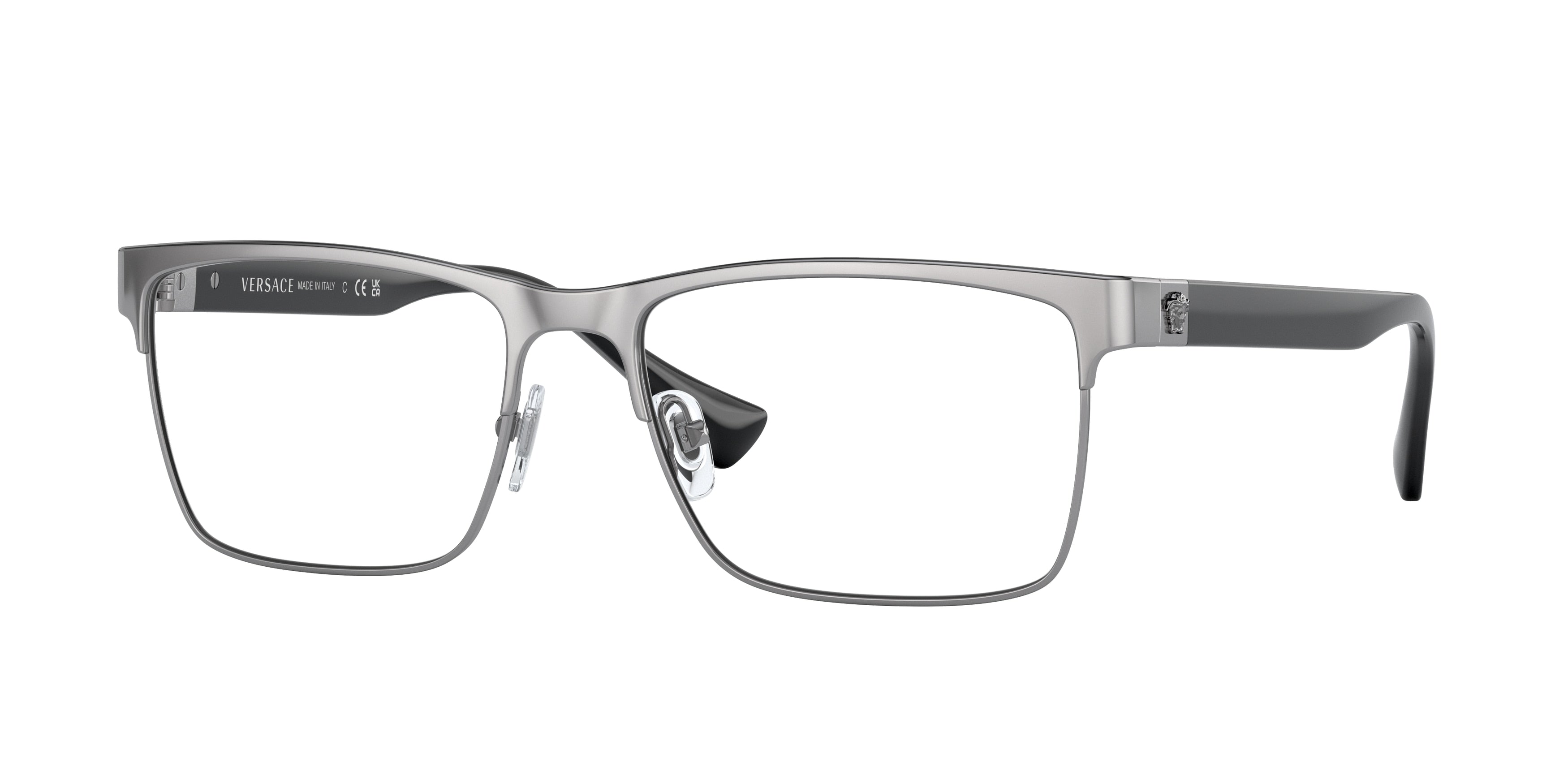 Versace VE1285 Rectangle Eyeglasses  1001-Gunmetal 57-150-17 - Color Map Grey