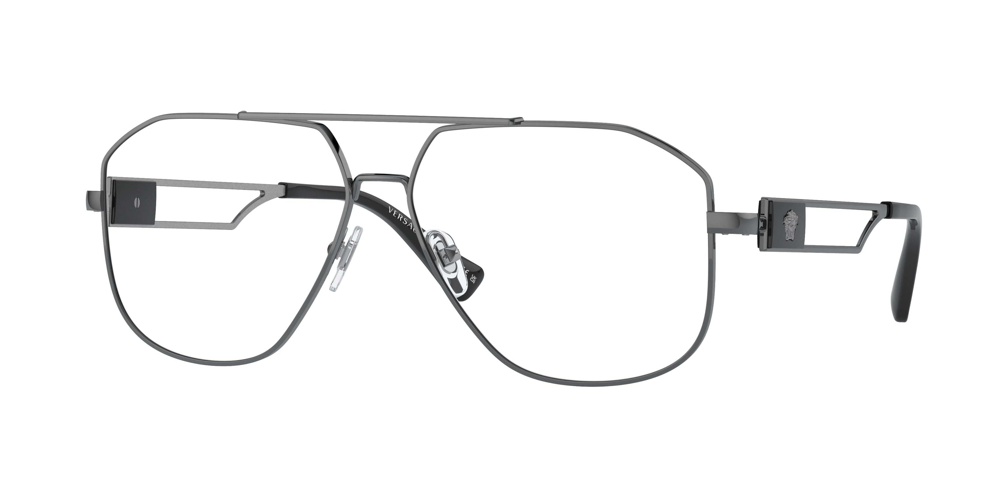 Versace VE1287 Pilot Eyeglasses  1001-Grey 59-145-13 - Color Map Grey