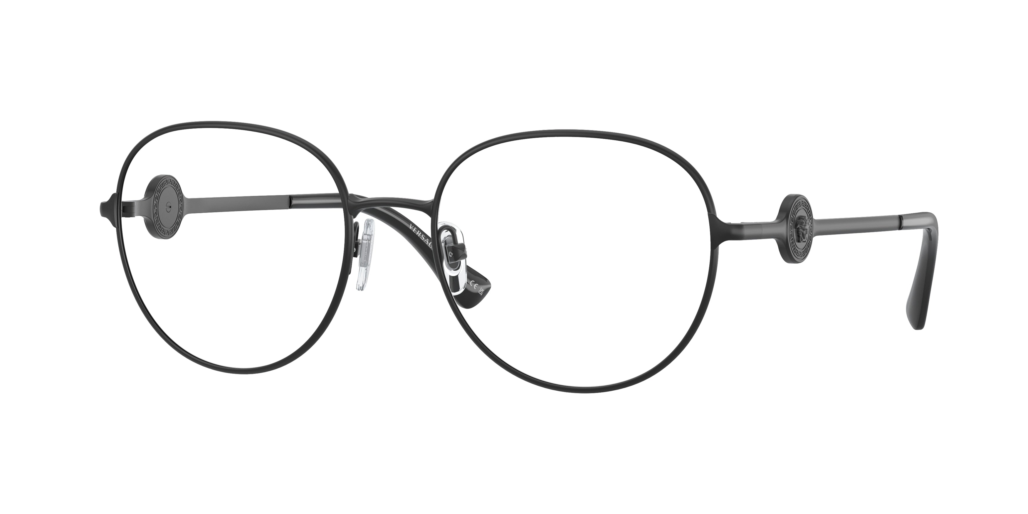 Versace VE1288 Oval Eyeglasses  1261-Matte Black 54-140-18 - Color Map Black