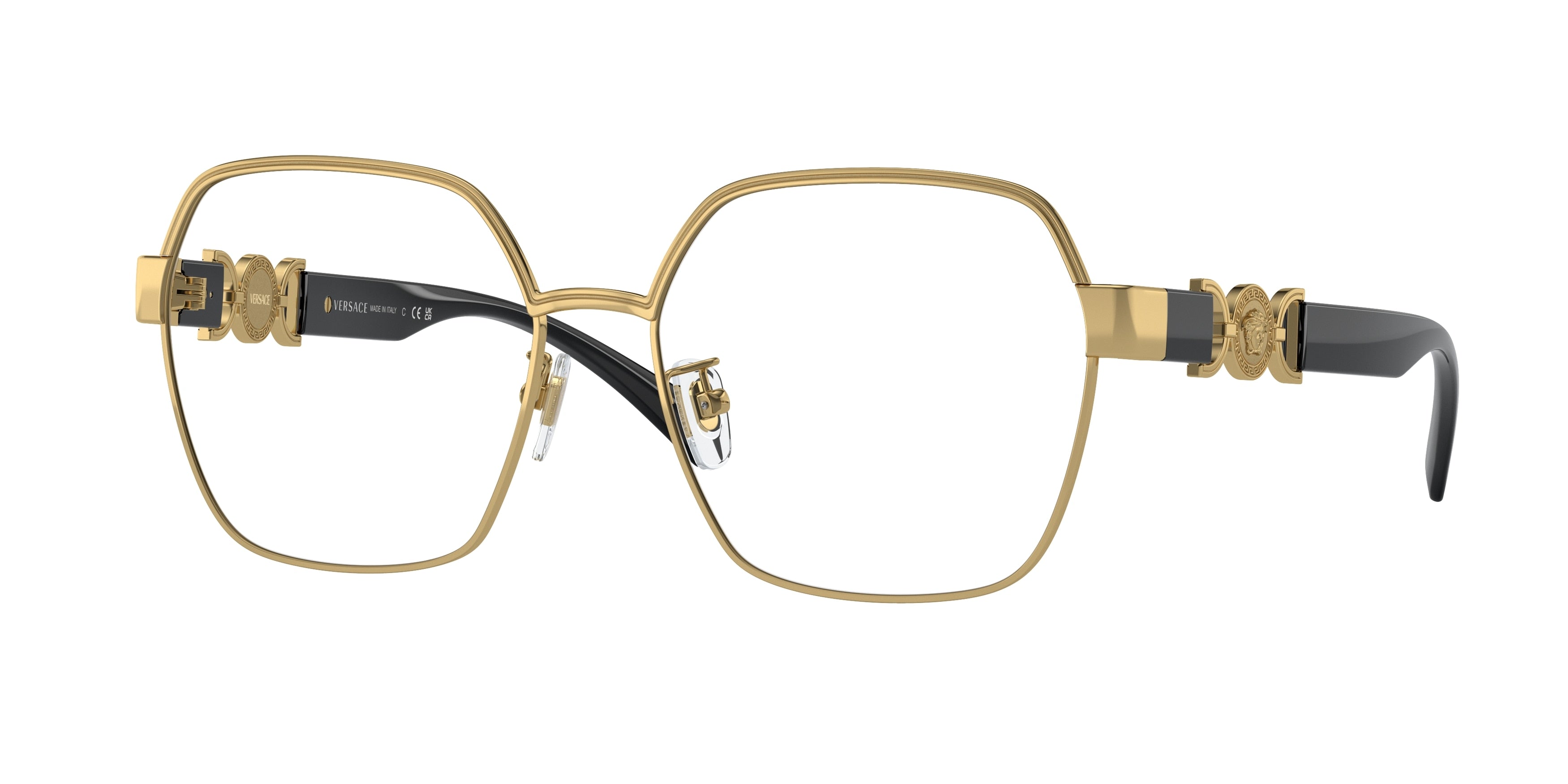Versace VE1291D Square Eyeglasses  1002-Gold 56-140-16 - Color Map Gold