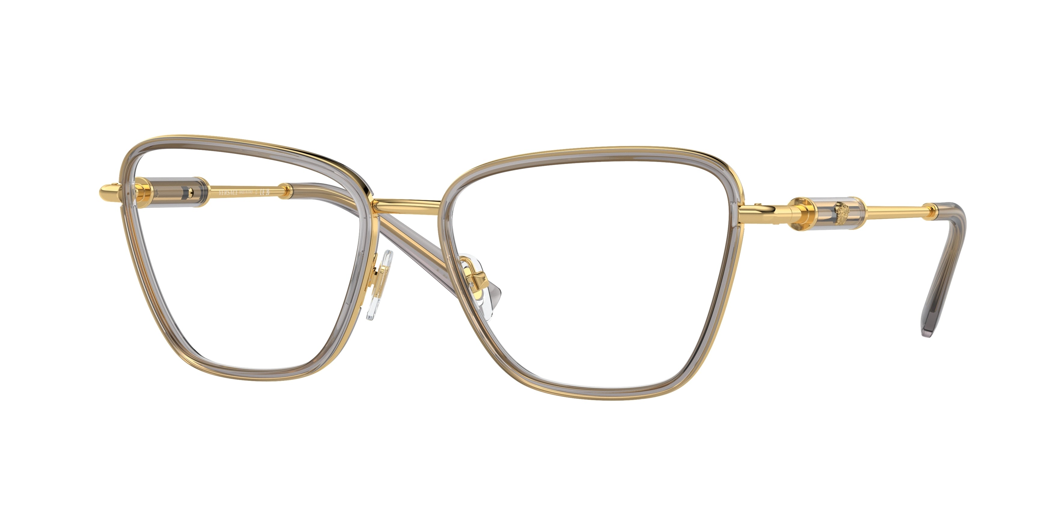 Versace VE1292 Butterfly Eyeglasses  1506-Grey Transparent 54-140-17 - Color Map Grey