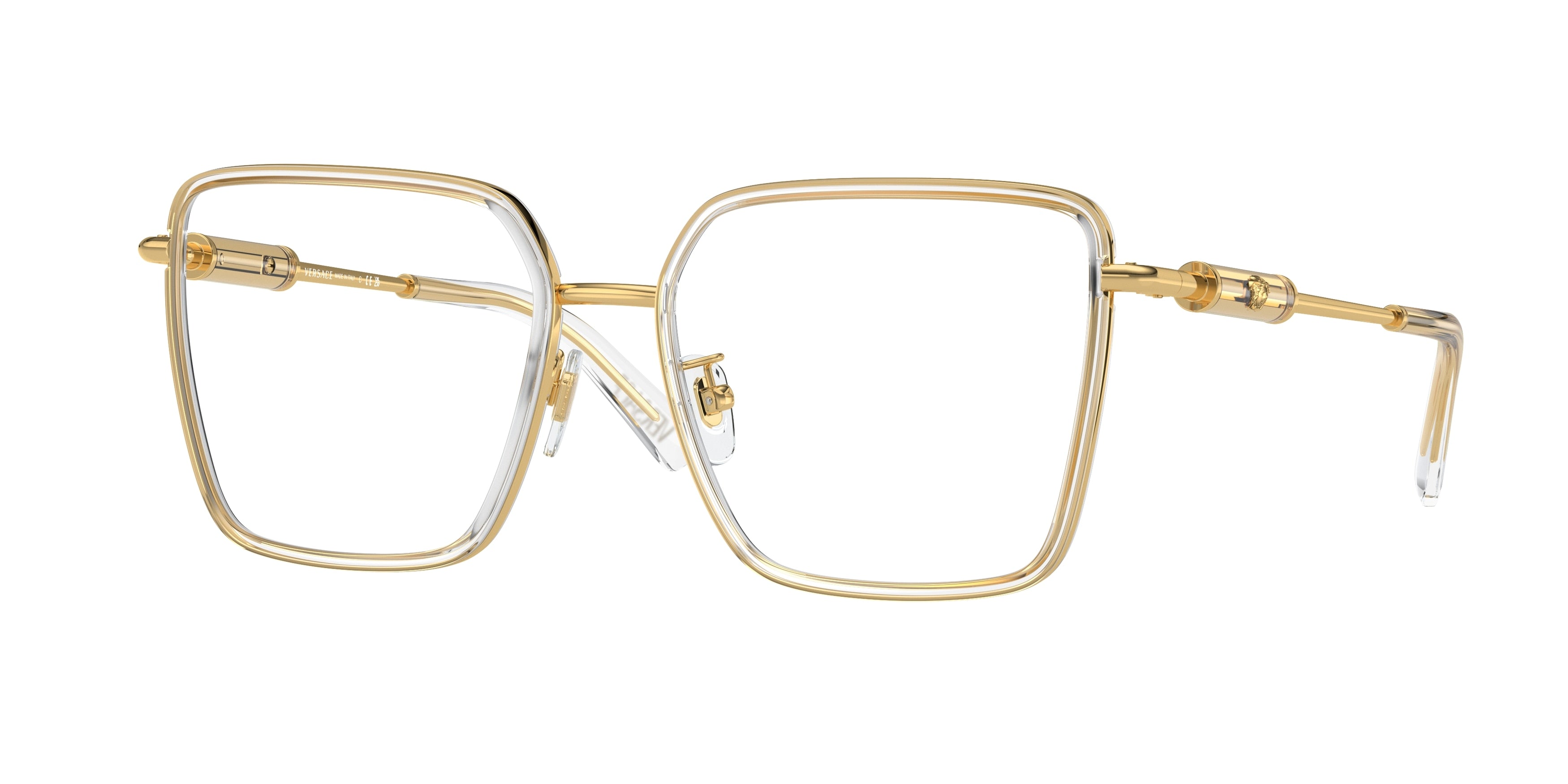 Versace VE1294D Butterfly Eyeglasses  1508-Crystal 55-140-17 - Color Map White