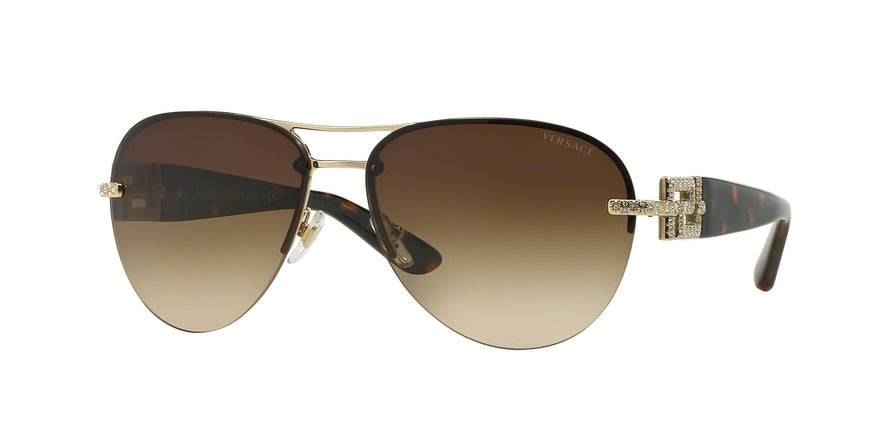 Versace VE2159B Pilot Sunglasses  125213-PALE GOLD 59-14-135 - Color Map gold