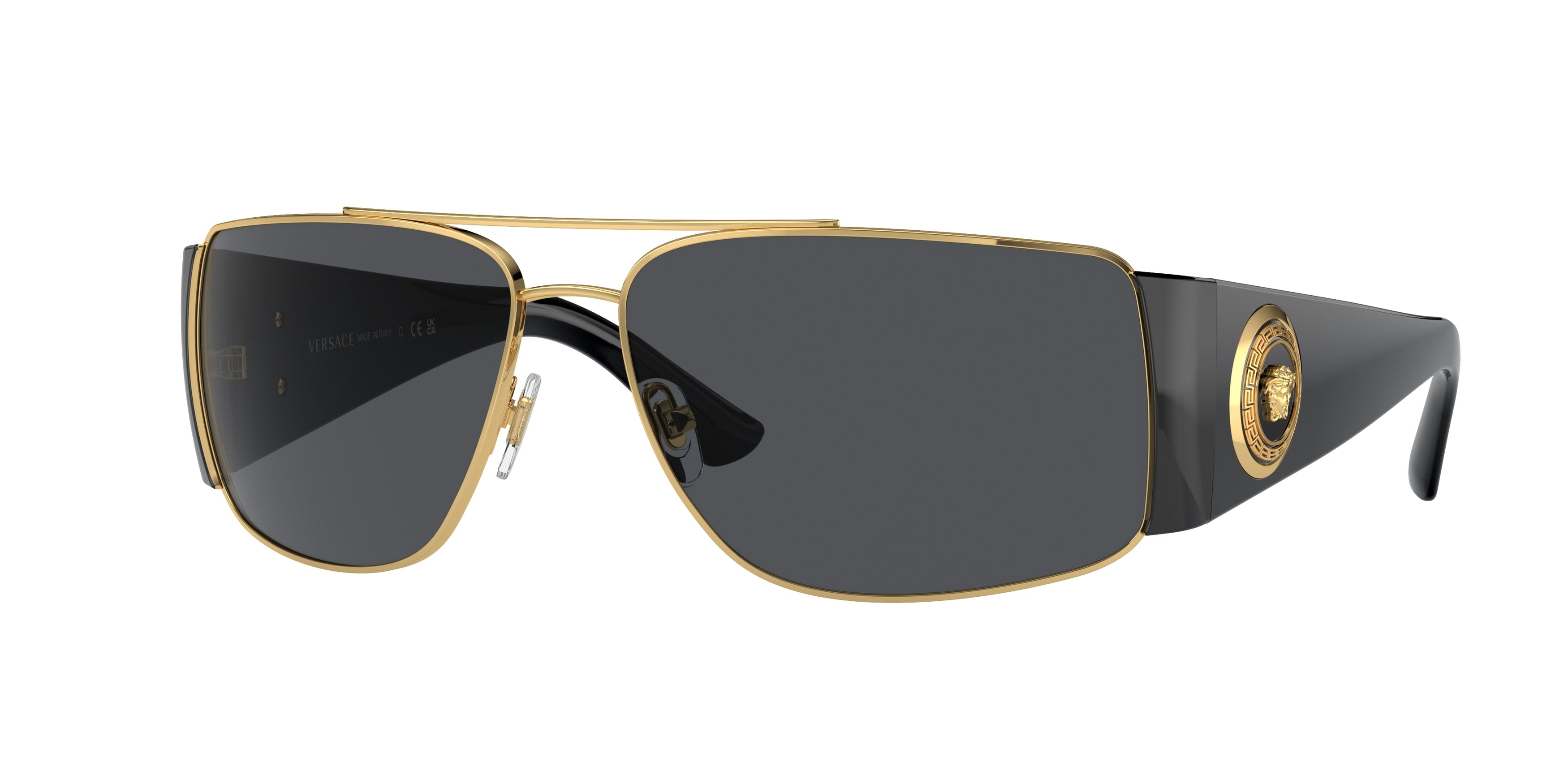 Versace VE2163 Rectangle Sunglasses  100287-Gold 63-135-15 - Color Map Gold