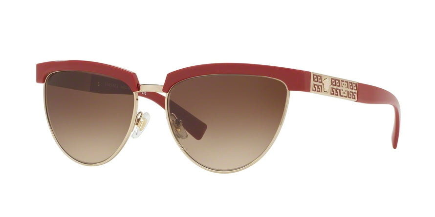 Versace VE2169 Cat Eye Sunglasses  138713-RED/PALE GOLD 56-16-140 - Color Map red