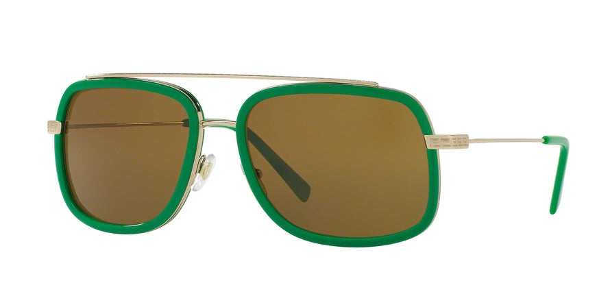 Versace VE2173 Square Sunglasses  139073-PALE GOLD/GREEN 60-18-135 - Color Map green