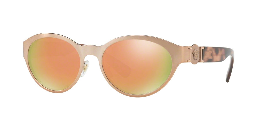 Versace VE2179 Oval Sunglasses  13614Z-BRUSHED COPPER 55-17-140 - Color Map bronze/copper