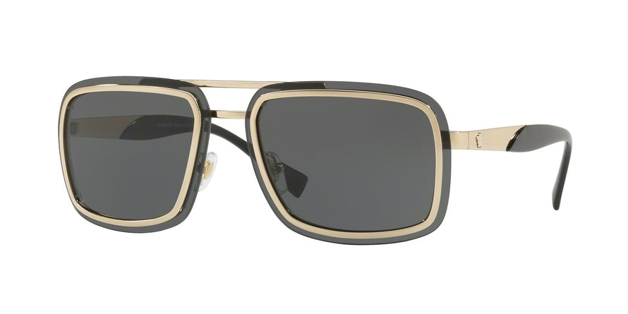 Versace VE2183 Square Sunglasses  125287-PALE GOLD 63-12-140 - Color Map gold