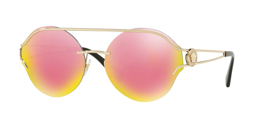 Versace VE2184 Round Sunglasses  12524Z-PALE GOLD 61-17-140 - Color Map gold