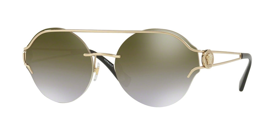 Versace VE2184 Round Sunglasses  12526U-PALE GOLD 61-17-140 - Color Map gold