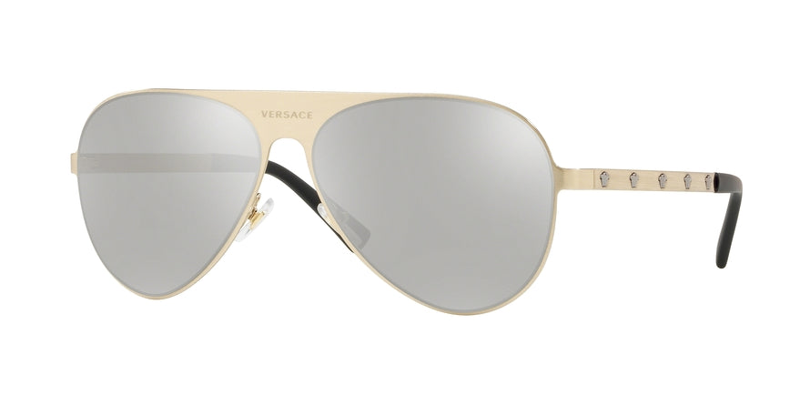 Versace VE2189 Pilot Sunglasses  13396G-BRUSHED PALE GOLD 59-14-140 - Color Map gold