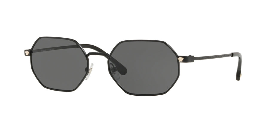 Versace VE2194 Rectangle Sunglasses  126187-MATTE BLACK 53-17-140 - Color Map black