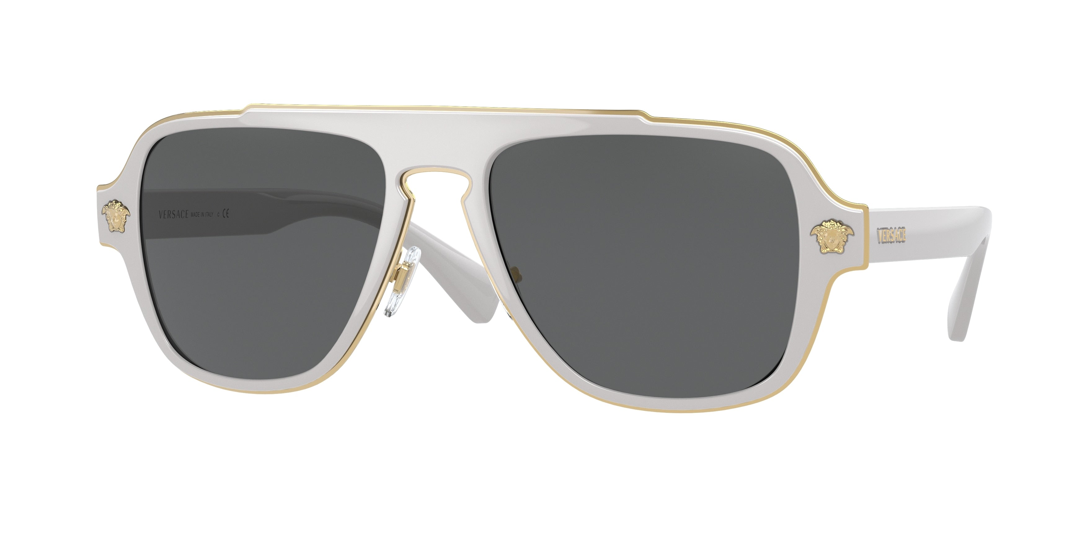 Versace VE2199 Irregular Sunglasses  100287-White 55-145-18 - Color Map White