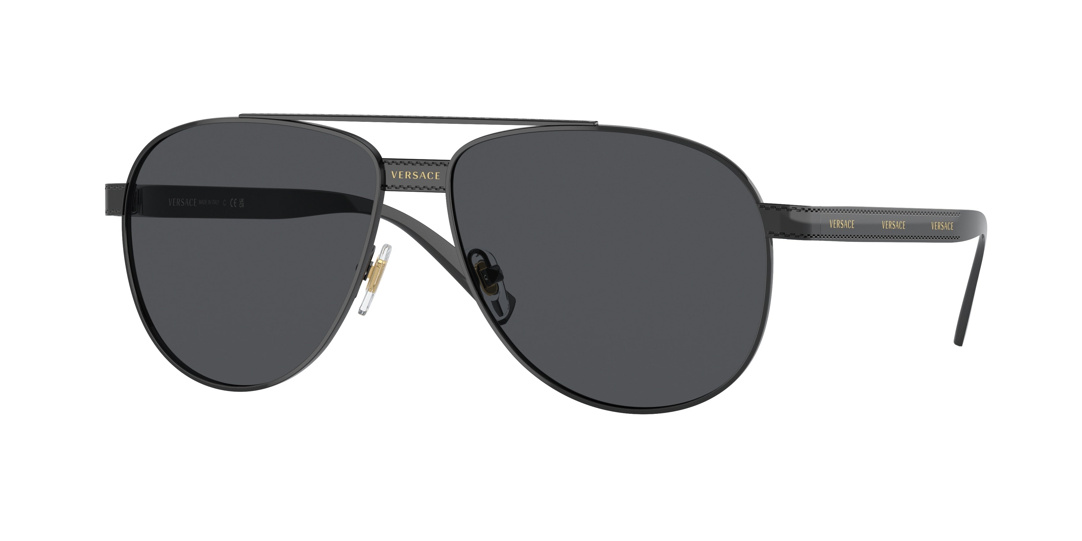 Versace VE2209 Phantos Sunglasses  100987-Black 58-140-14 - Color Map Black