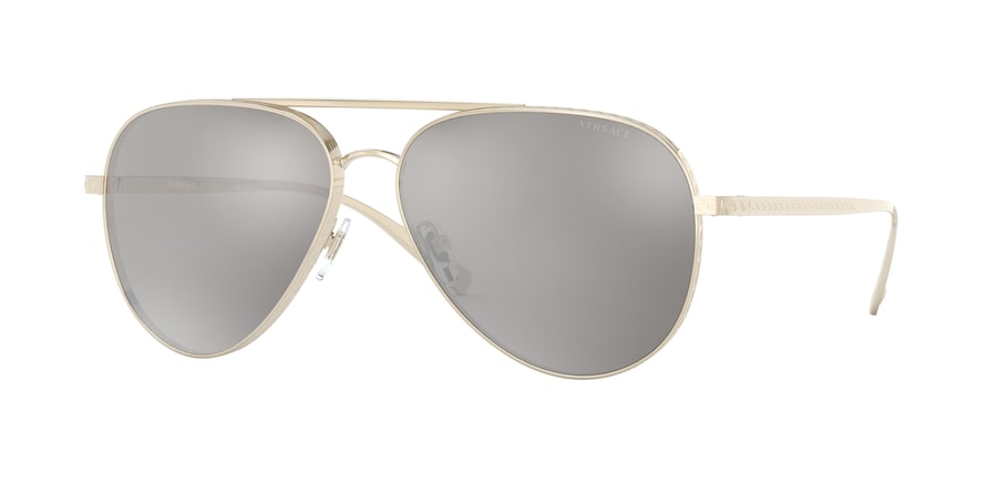 Versace VE2217 Pilot Sunglasses  12526G-PALE GOLD 59-14-140 - Color Map gold