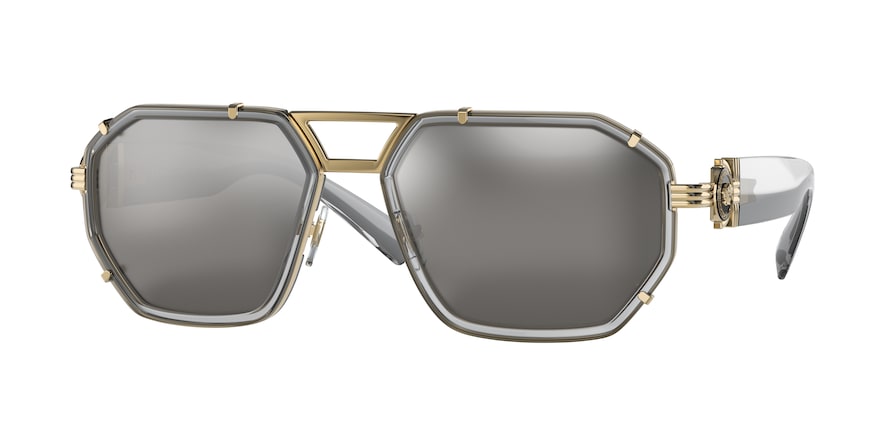 Versace VE2228 Irregular Sunglasses  10026G-TRANSPARENT GREY 59-18-145 - Color Map grey