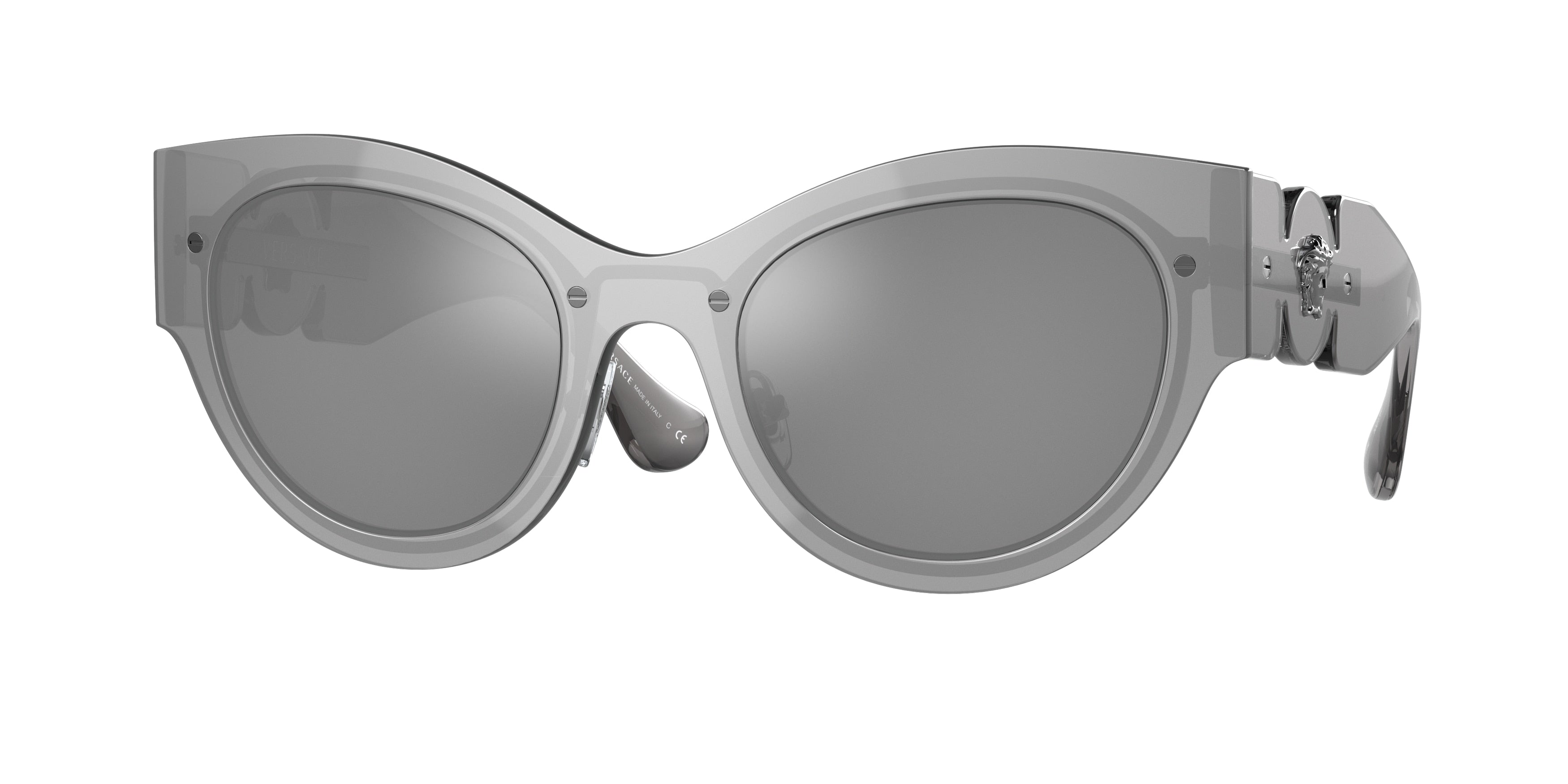 Versace VE2234 Butterfly Sunglasses  10016G-Transparent Grey Mirror Silver 53-140-24 - Color Map Grey