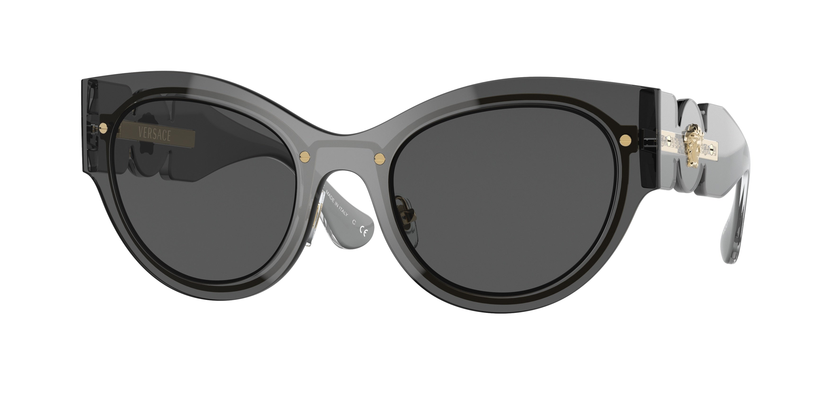 Versace VE2234 Butterfly Sunglasses  100287-Transparent Dark Grey 53-140-24 - Color Map Grey