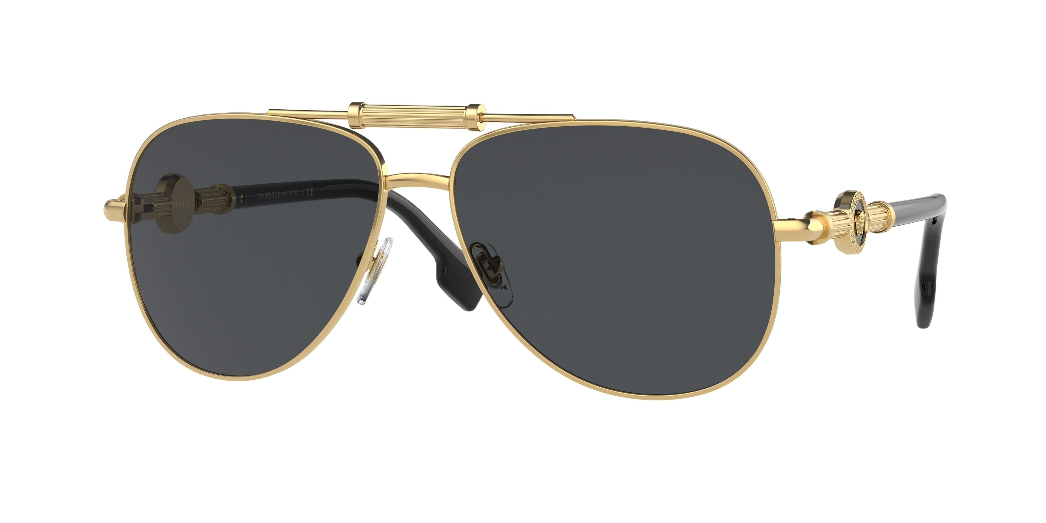 Versace VE2236 Pilot Sunglasses  100287-Gold 59-140-14 - Color Map Gold