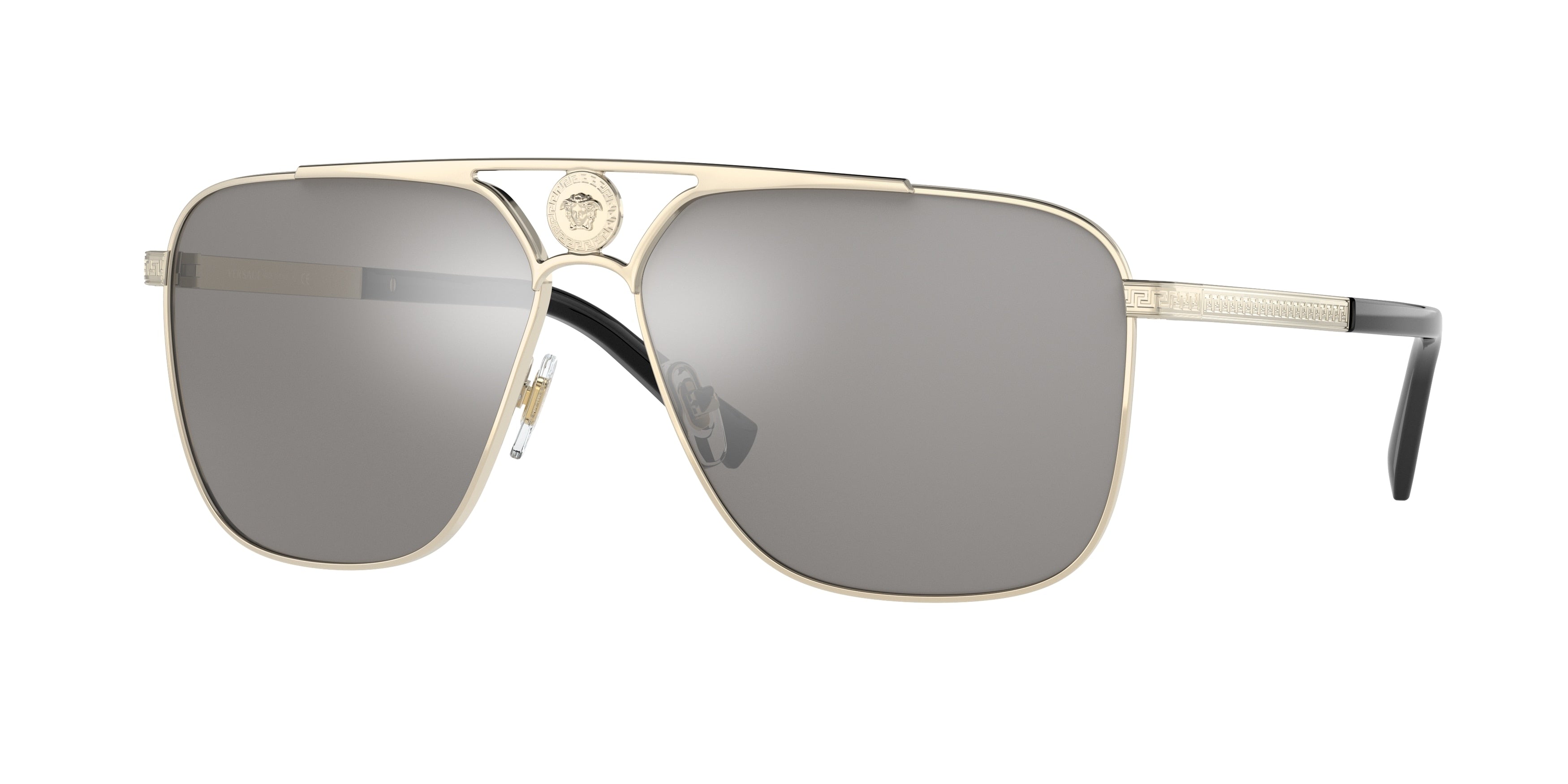 Versace VE2238 Rectangle Sunglasses  12526G-Pale Gold 61-140-13 - Color Map Gold