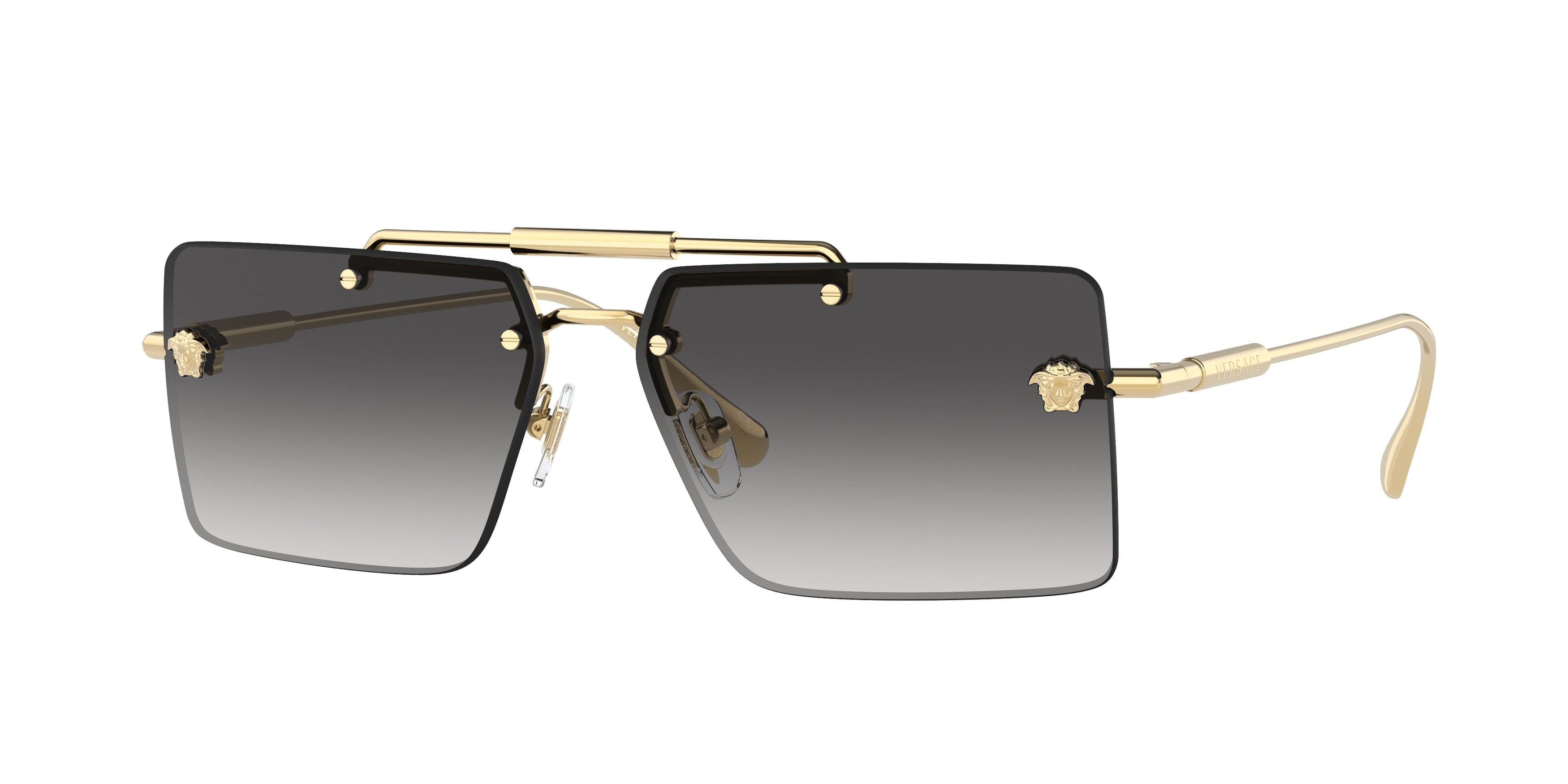 Versace VE2245 Rectangle Sunglasses  10028G-Gold 60-145-13 - Color Map Gold