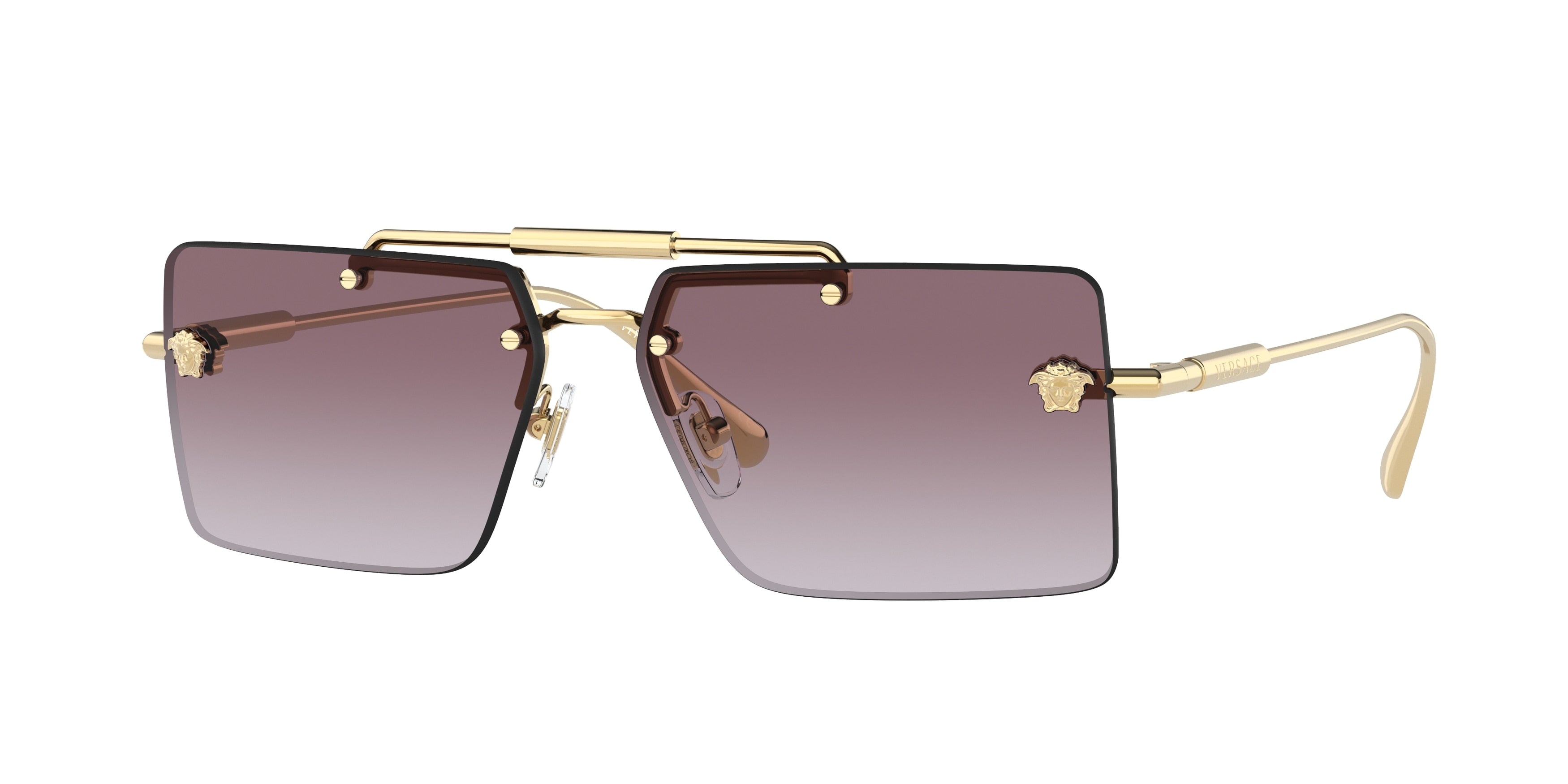 Versace VE2245 Rectangle Sunglasses  10028H-Gold 60-145-13 - Color Map Gold