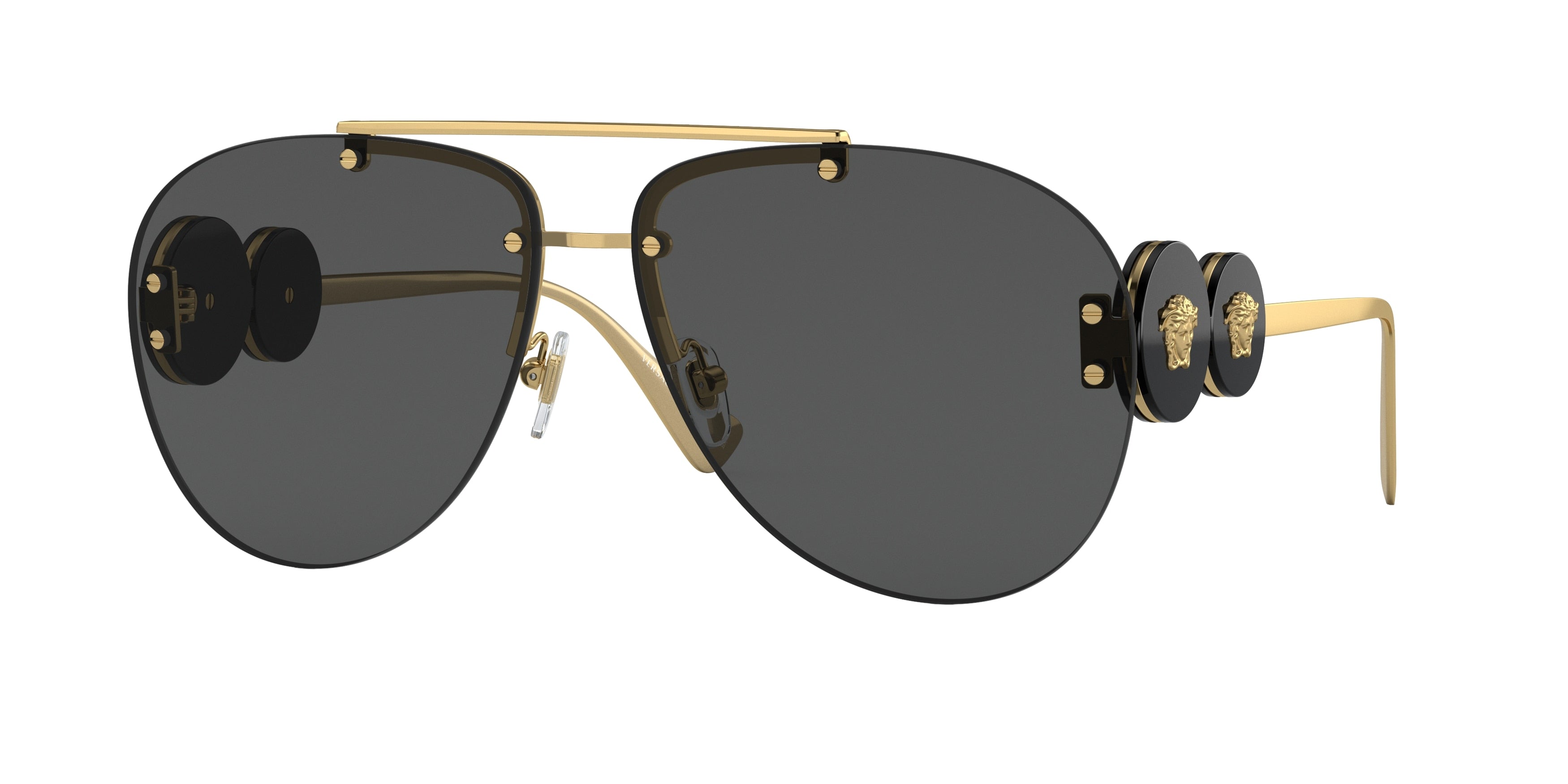 Versace VE2250 Pilot Sunglasses  100287-Gold 63-145-13 - Color Map Gold