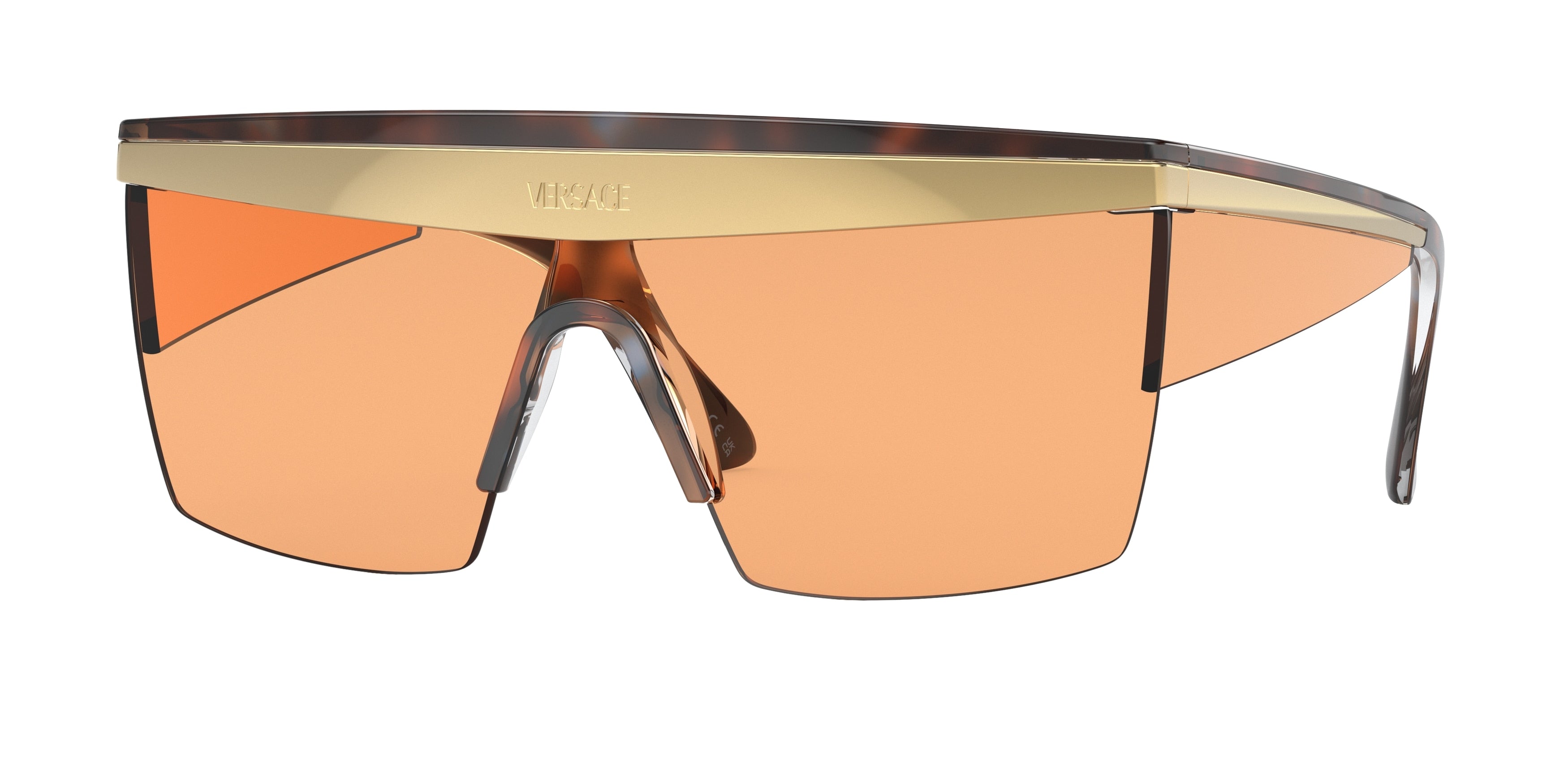 Versace VE2254 Rectangle Sunglasses  100274-Havana 0-155-144 - Color Map Tortoise