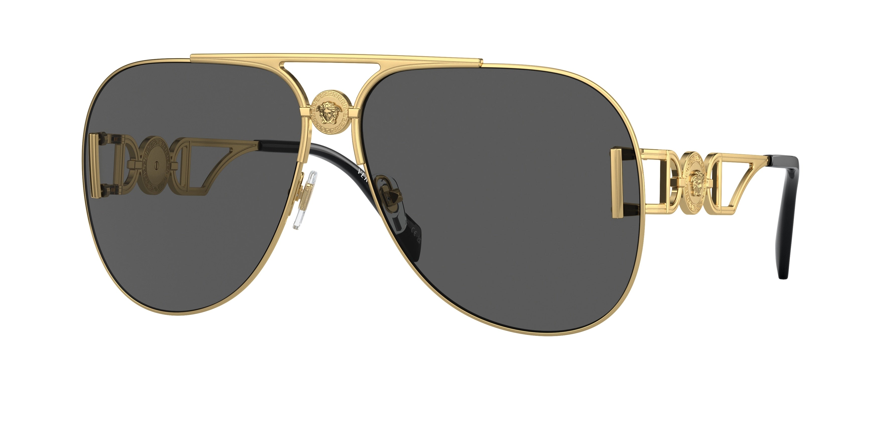 Versace VE2255 Pilot Sunglasses  100287-Gold 63-145-13 - Color Map Gold